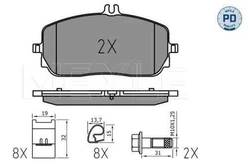 MEYLE Brake Pad Set, disc brake (0252294419/PD)