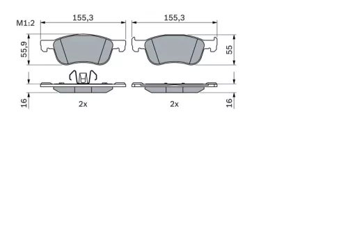 BOSCH Brake Pad Set, disc brake (0986424867)