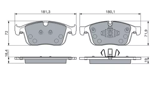 BOSCH Brake Pad Set, disc brake (0986460131)