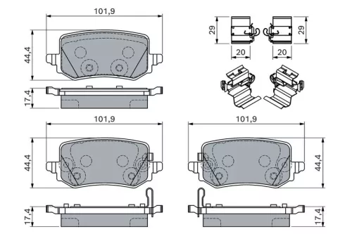 BOSCH Brake Pad Set, disc brake (0986460161)