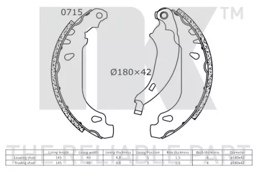 NK Brake Shoe Set (2739637)