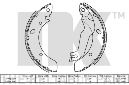 NK Brake Shoe Set (2734561)