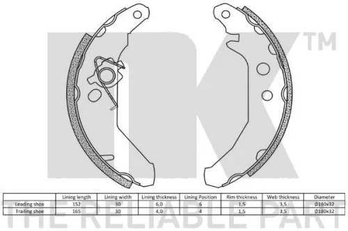 NK Brake Shoe Set (2725517)