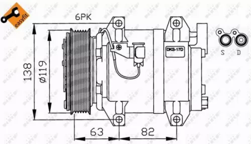 NRF Compressor, air conditioning (32211)
