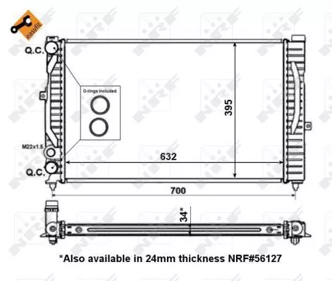 NRF Radiator, engine cooling (509504)