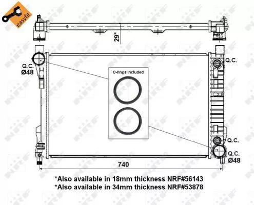 NRF Radiator, engine cooling (53419)