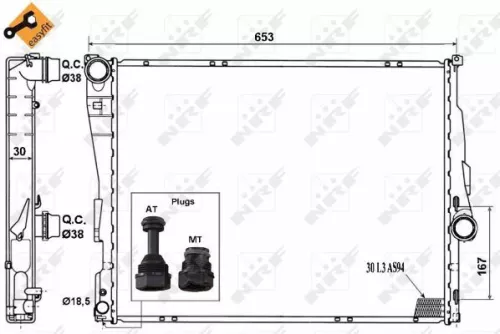 NRF Radiator, engine cooling (51580)