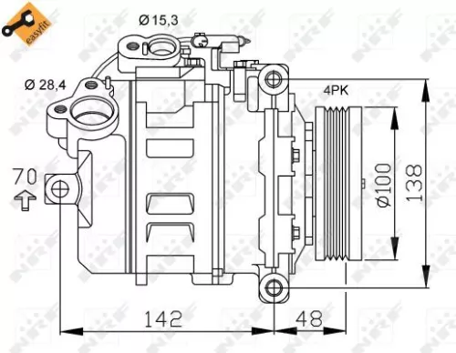 NRF Compressor, air conditioning (32433)