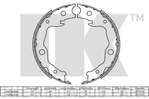 NK Brake Shoe Set (2722777)