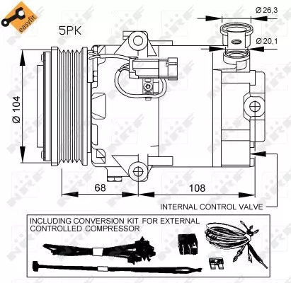 NRF Compressor, air conditioning (32429)