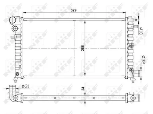 NRF Radiator, engine cooling (509502)