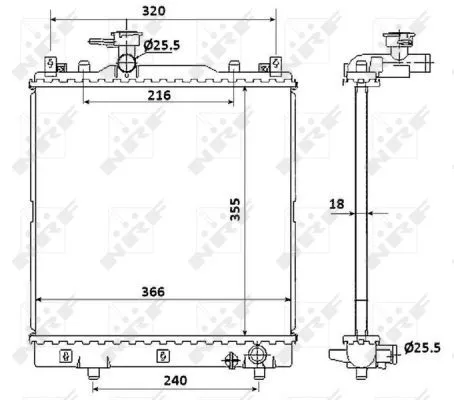 NRF Radiator, engine cooling (58353)