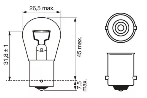 BOSCH Bulb, direction indicator (1 987 302 201)