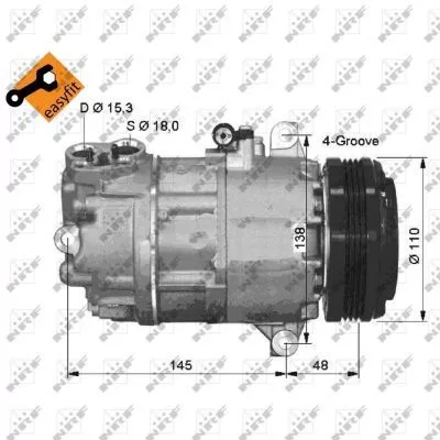 NRF Compressor, air conditioning (32493)