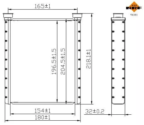 NRF Heat Exchanger, interior heating (54381)
