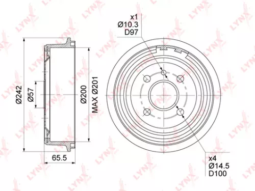 LYNXAUTO Brake drum (200x53) (BM-1015)