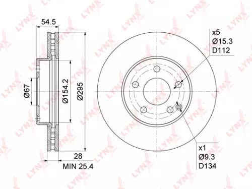 LYNXAUTO Brake disc, front (295x28) (BN-1082)
