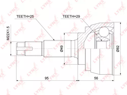 LYNXAUTO CV-Joint, outer (CO-3756)