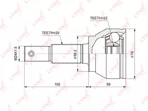 LYNXAUTO CV-Joint, outer (CO-3868)