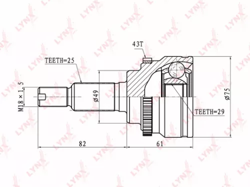 LYNXAUTO CV-Joint, outer (CO-7303A)