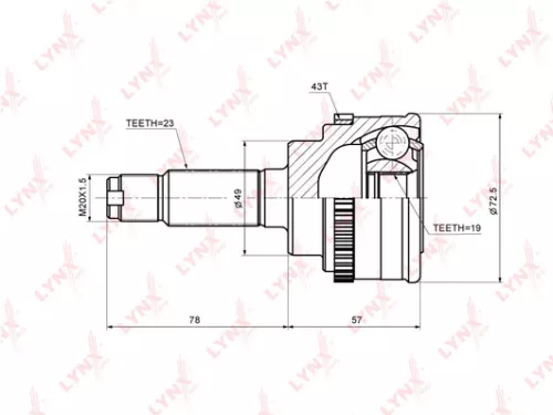 LYNXAUTO CV-Joint, outer (CO-7307A)