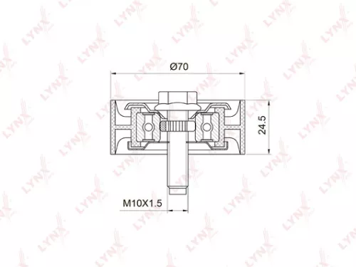 Deflection/Guide pulley, poly v-belt