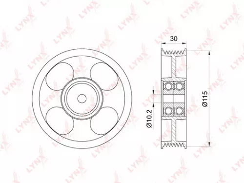 Deflection/Guide pulley, poly v-belt
