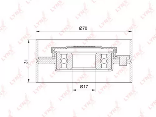 Deflection/Guide pulley, poly v-belt