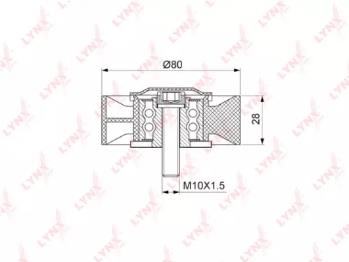 Deflection/Guide pulley, poly v-belt