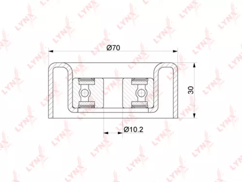 LYNXAUTO Deflection/Guide pulley, poly v-belt (PB-7240)