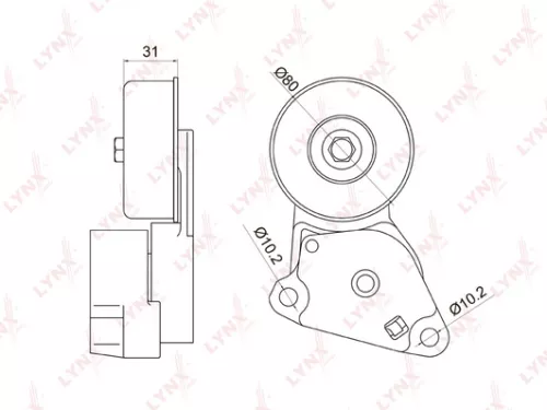 Belt tensioner, poly v-belt