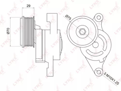 Belt tensioner, poly v-belt