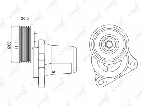 Belt tensioner, poly v-belt