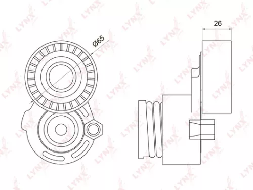 Belt tensioner, poly v-belt