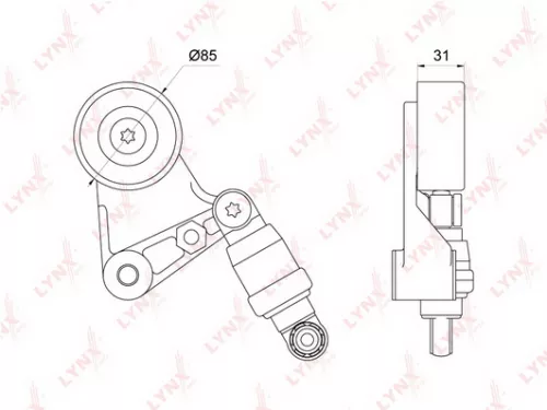 Belt tensioner, poly v-belt