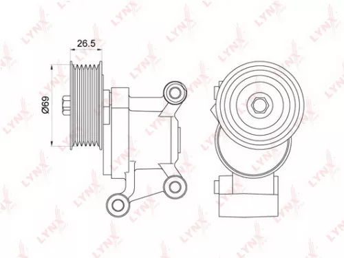 Belt tensioner, poly v-belt