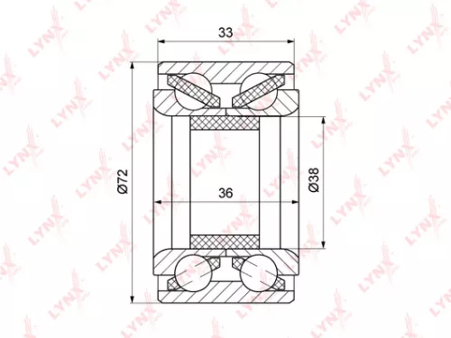 LYNXAUTO Wheel bearing, front (WB-1231)