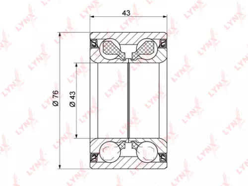 LYNXAUTO Wheel bearing, front (WB-1267)