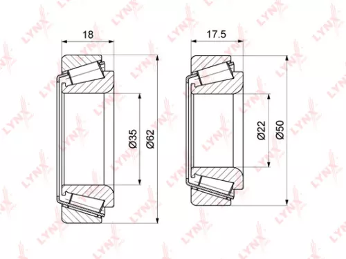 LYNXAUTO Wheel bearing, front (WB-1282)