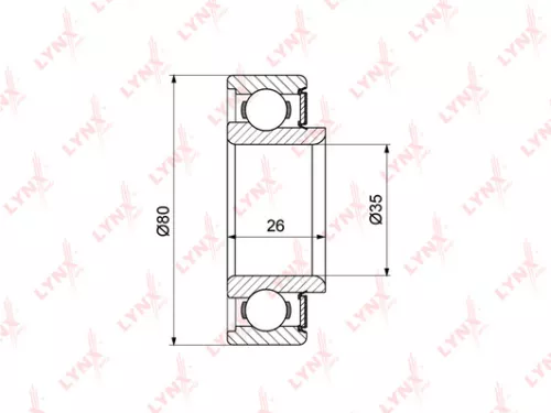 LYNXAUTO Wheel bearing, rear (WB-1498)